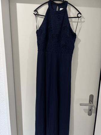 Elegantes Abendkleid, dunkelblau,Gr. 38