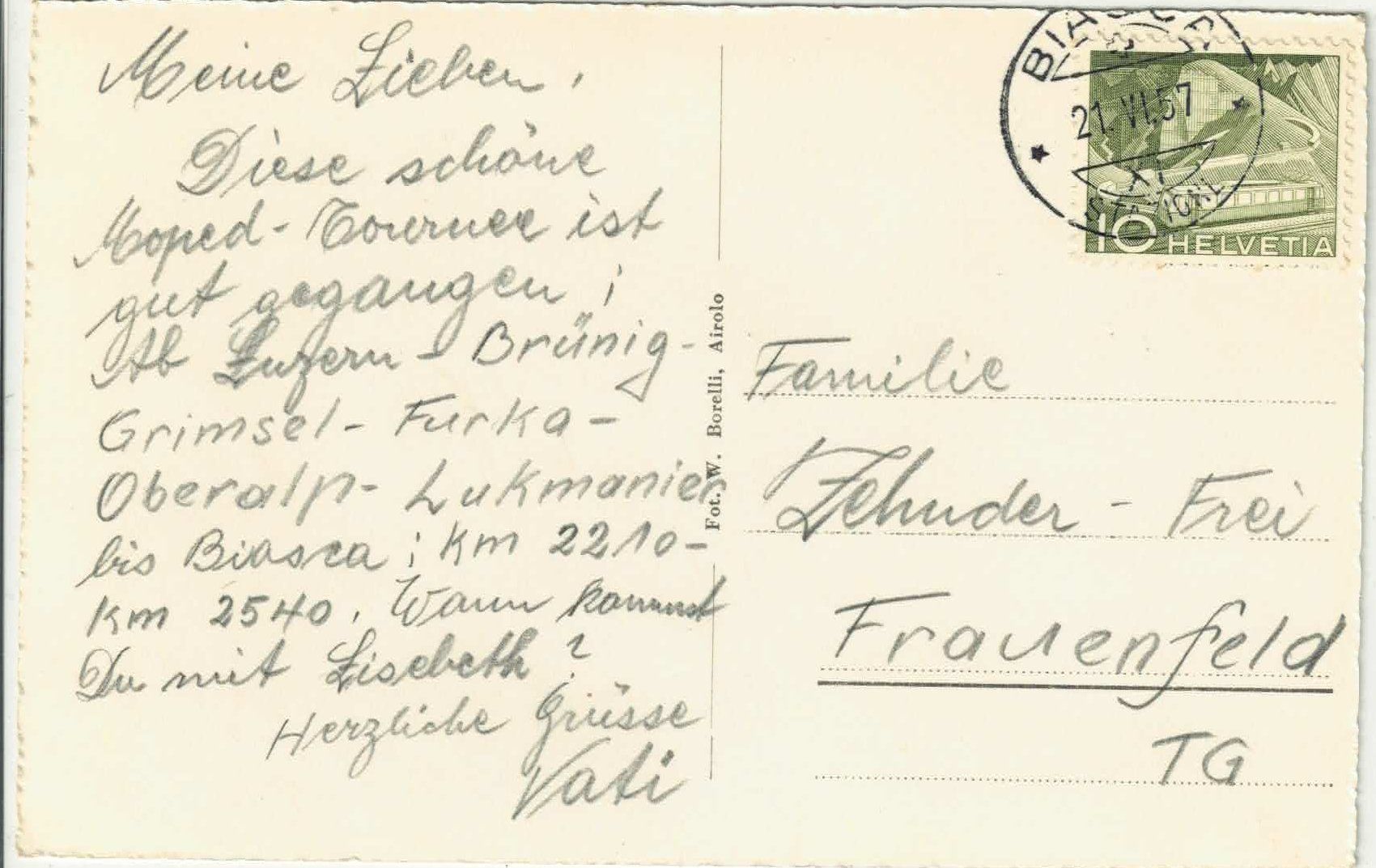 Cartoline postali: Biasca - Panorama – Usato da Ettingen venduto da Kartenplanet 1