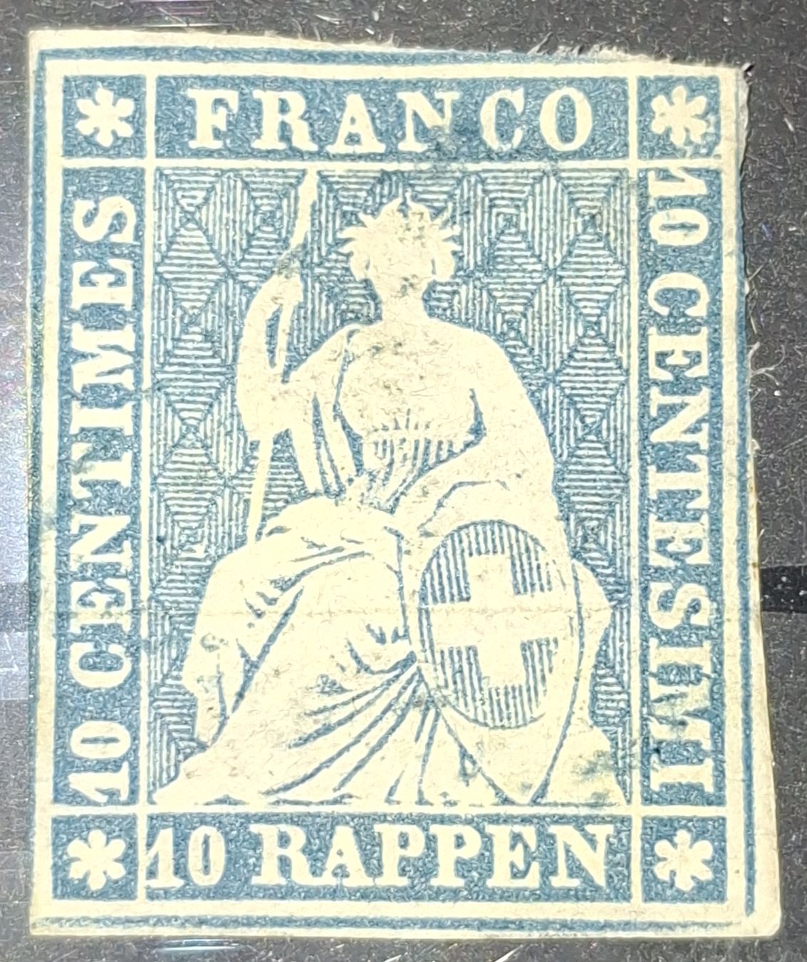 Alle Briefmarken: Strubel 23A1.b mit Attest Kat. 1300.- – Gebraucht aus Balgach von SIMEON27
