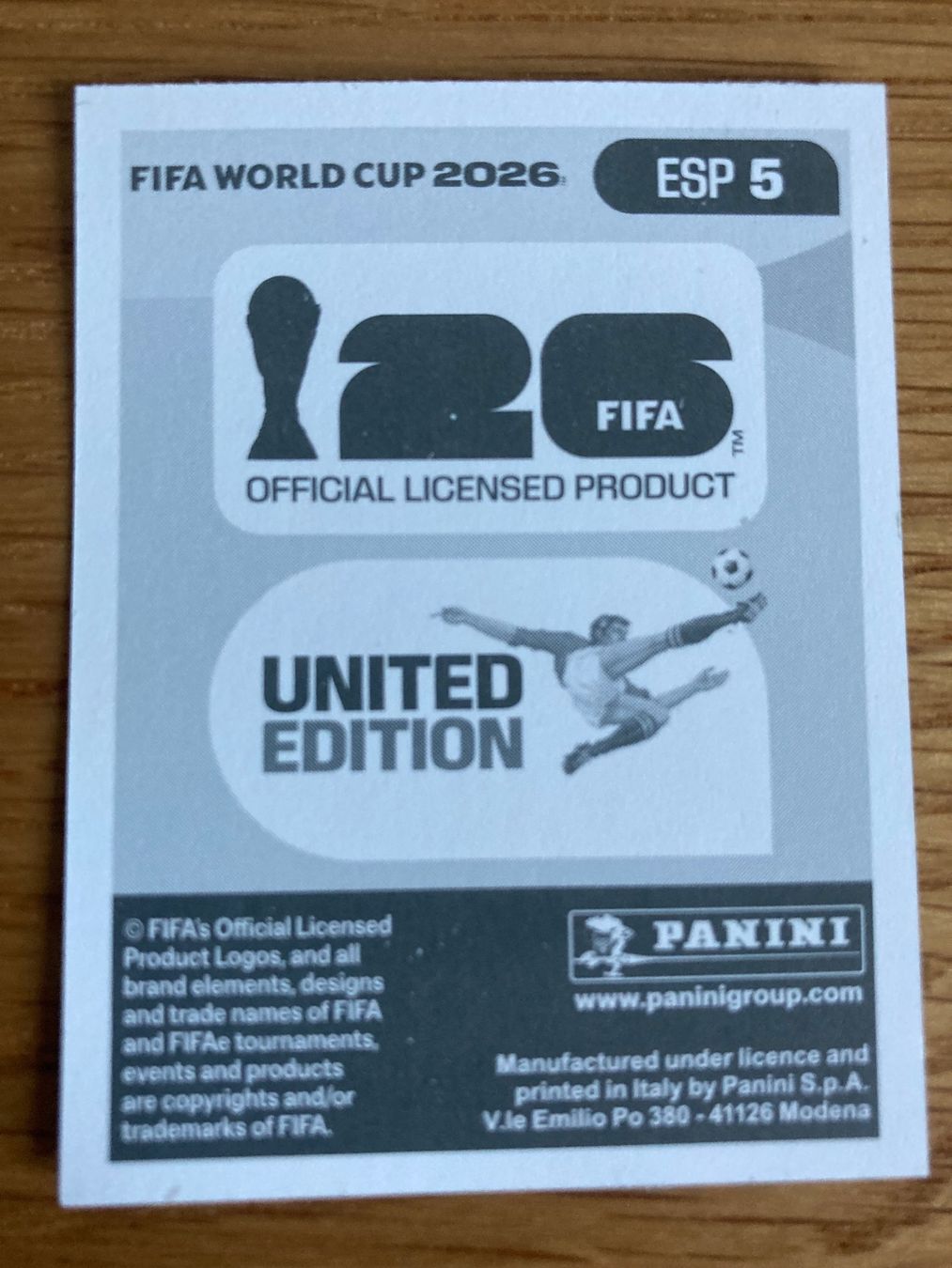 Panini Carte collezionabili: WM Sticker ESP 5 – Nuovo (secondo la descrizione) da Winterthur venduto da Whitefish 1