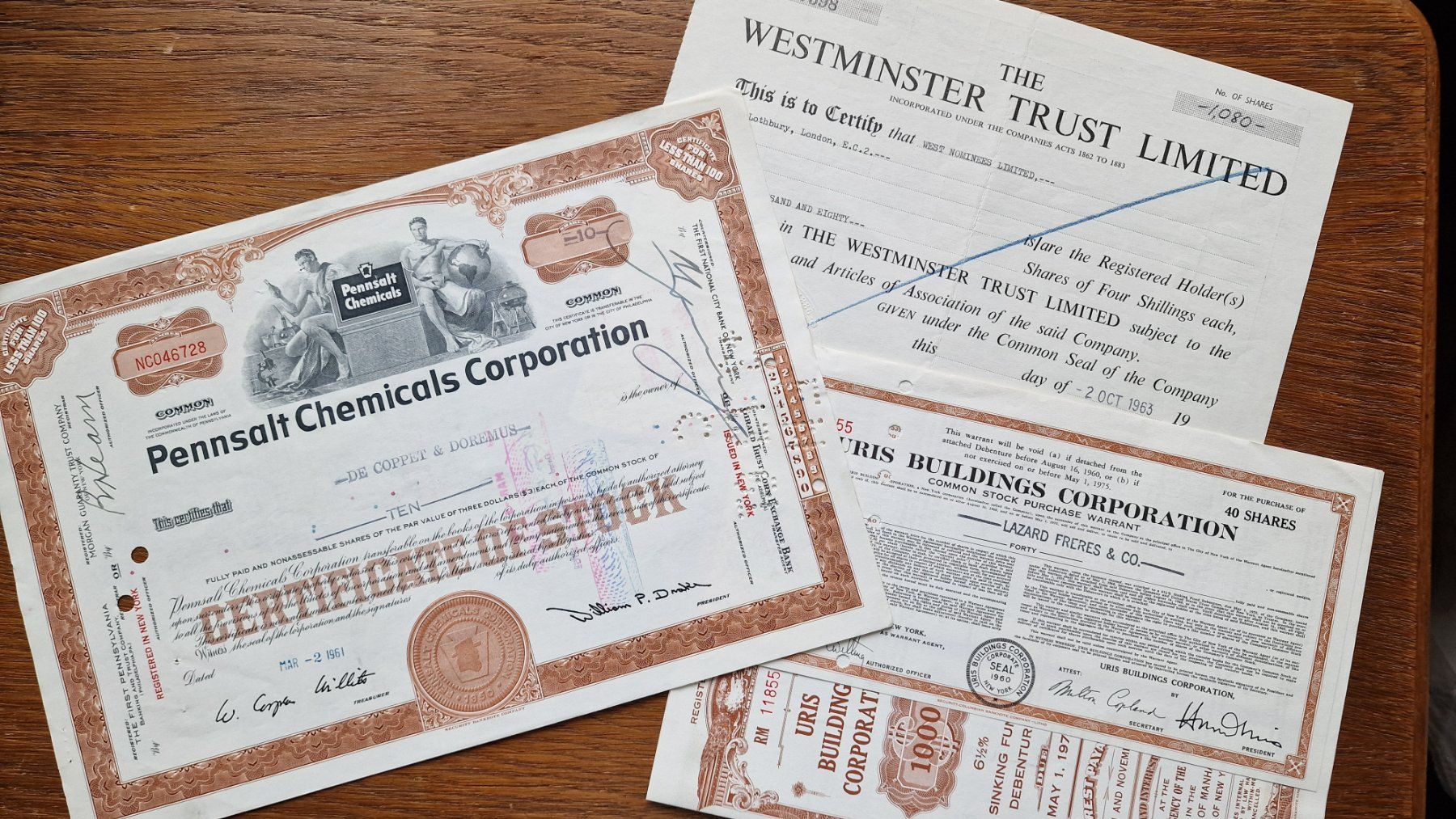 Documents: 5 alte Wertpapiere aus USA – D'occasion à Röthenbach i. E. par Heureka5