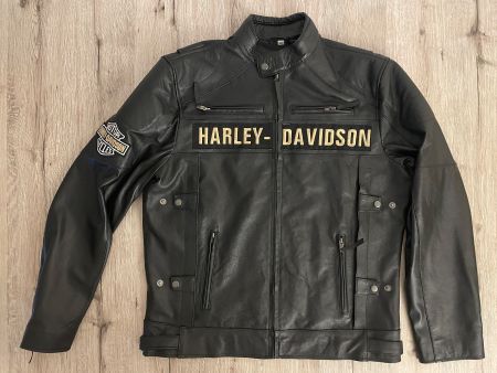 Neue Lederjacke, , Grösse L mit Harley Davidson Aufnähern