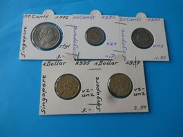 Singapore, Konvolut alte Münzen 1972-1997   meist unzirkul