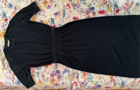 Hessnature, dunkelblaues B‘woll Strickkleid Gr. 38