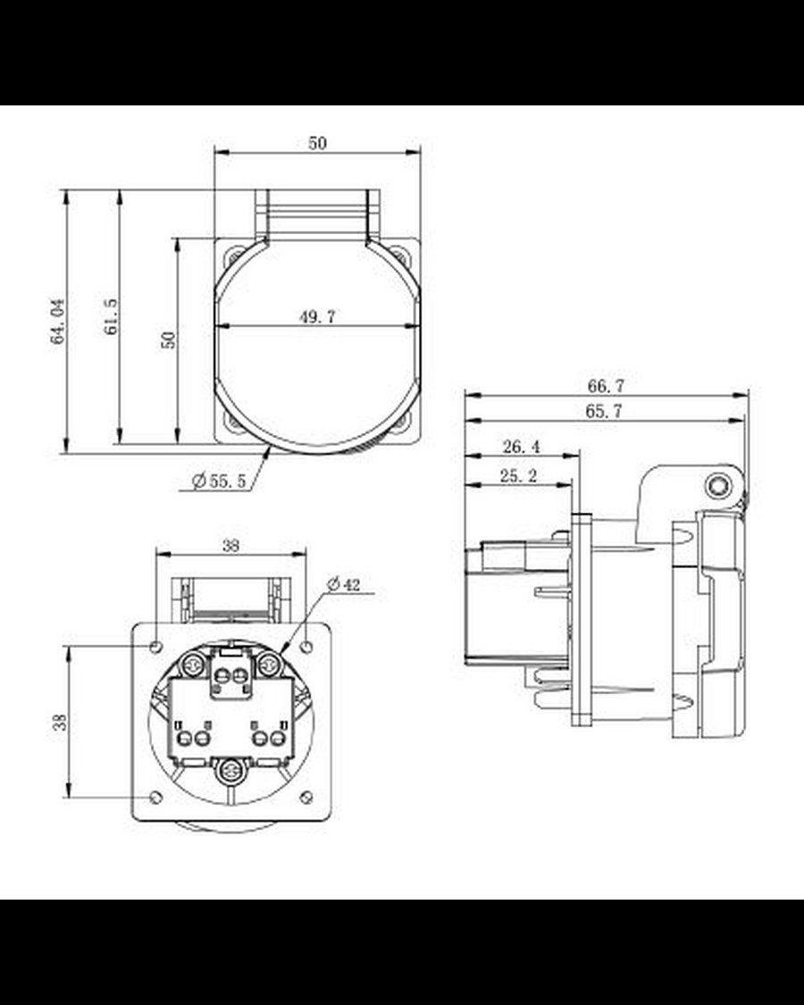 Spine: Demelectric T23 Einbausteckdose IP55 – Nuovo (secondo la descrizione) da Sarnen venduto da danyo08 2