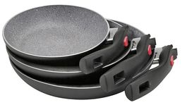 Pfannenset Aluminium Ballarini Click + Cook Granitium 3-tlg.