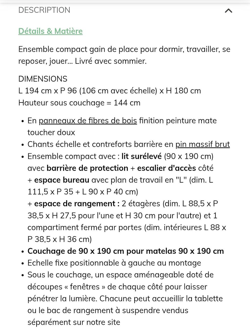 Letti: Lit avec bureau, verbaudet – Usato da Le Landeron venduto da nad_7kp5