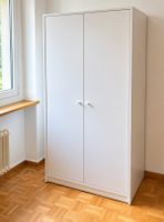 Kleiderschrank weiss – 2 Türen – Kleiderstange & Ablage