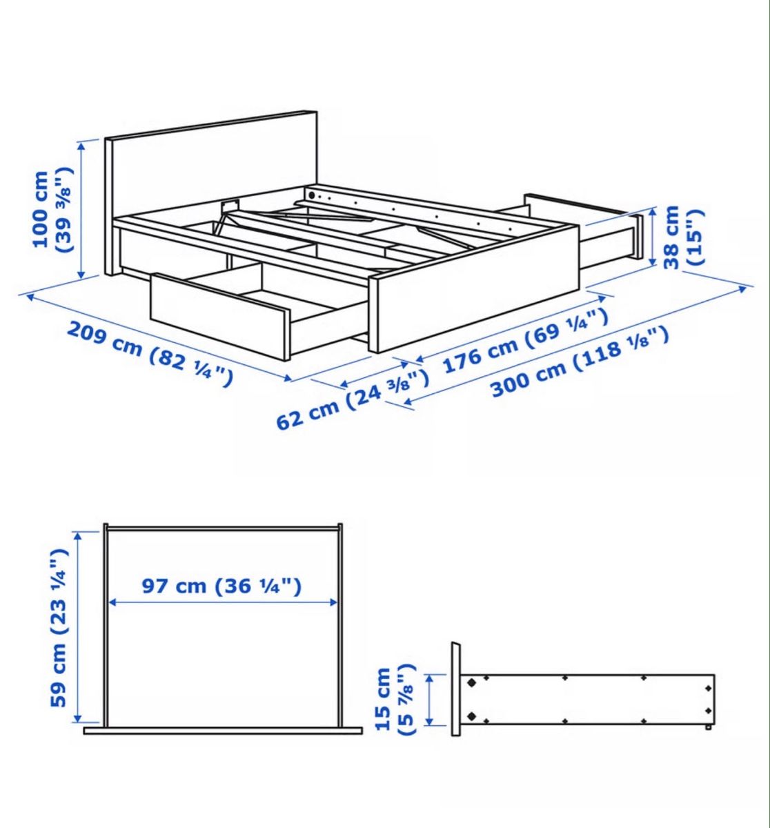 Lits: Bett mit 2 Schubladen  – D'occasion à St. Gallen par TheBoy1 1
