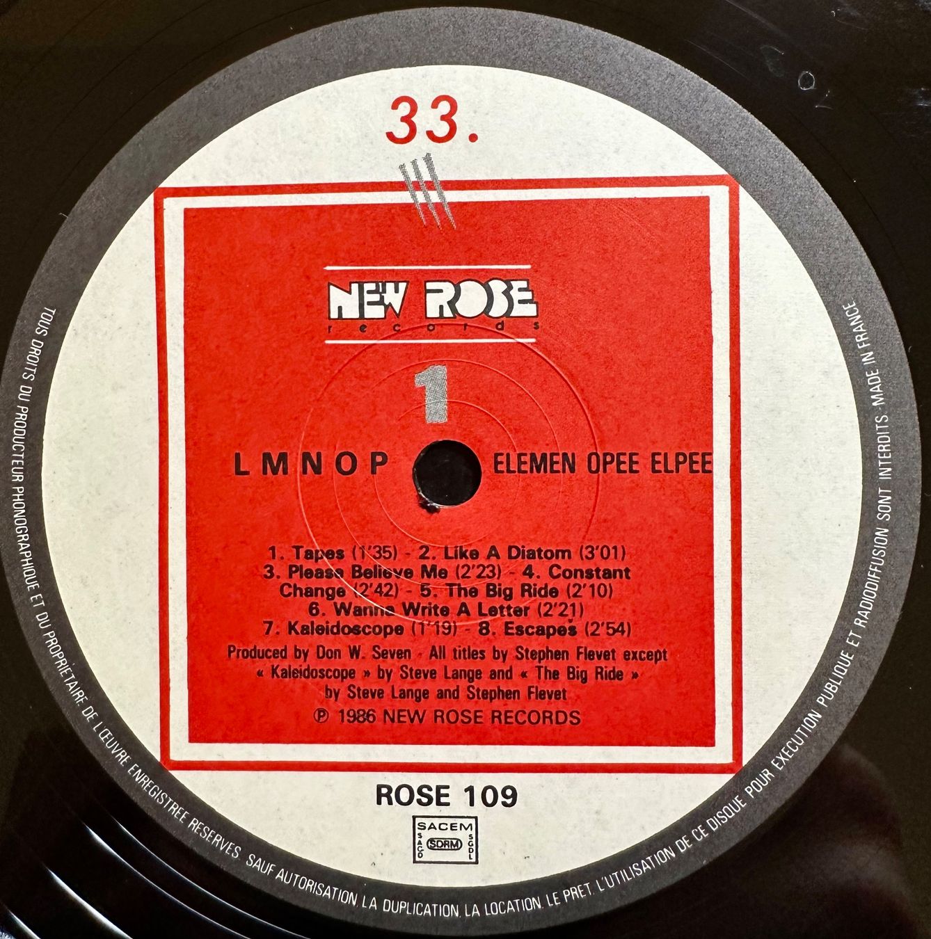 Schallplatten: LMNOP - Elemen Opee Elpee // LP: VG+; Sleeve: VG – Gebraucht aus Zürich von saltbee 2