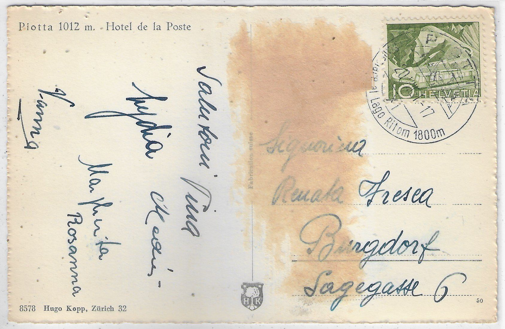 Cartes postales: Piotta - Hotel de la Poste – D'occasion à Ettingen par Kartenplanet 1