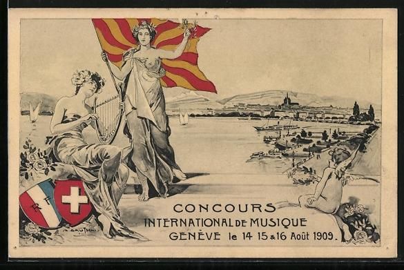 Cartoline postali: Genéve, Concours International de Musiq – Usato da Berlin venduto da bartko-reher
