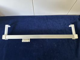 Türgardinenstange mit Haken weiss und Stange Aluminium 60cm