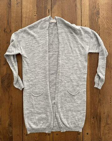 PLEASE cardigan gris fin en laine taille M