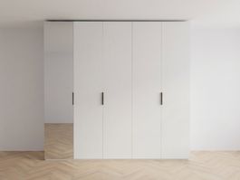 Schrank 5-Türig mit Innenschubladen, weiss, neu