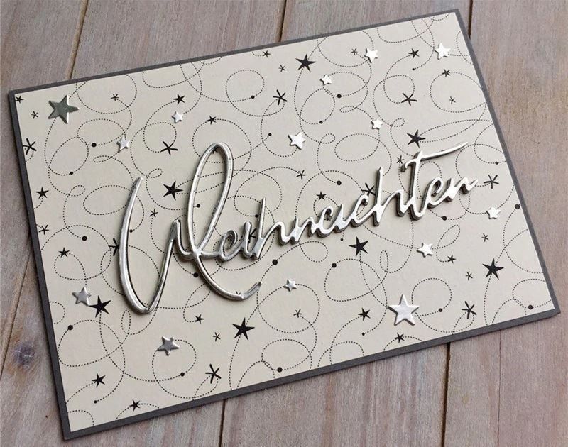 Sciablone: WEIHNACHTEN SCHRIFTZUG STANZSCHABLONE – Nuovo e nell'imballaggio originale da Affoltern am Albis venduto da Makianwa