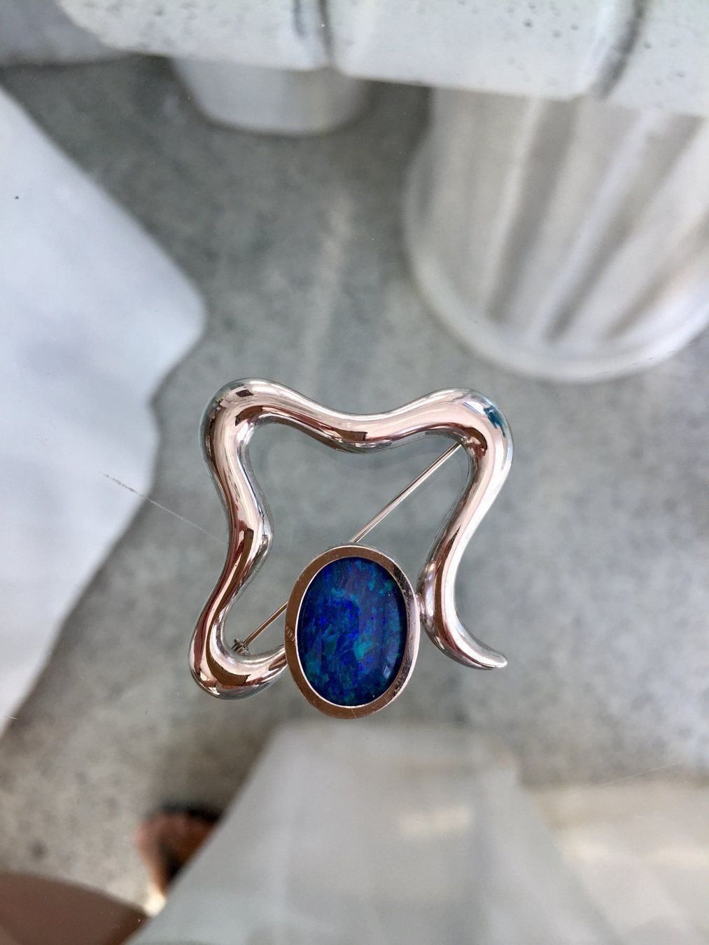 Broschen & Nadeln: WEISSGOLDBROSCHE MIT OPAL – Neu (gemäss Beschreibung) aus Eschenbach SG von Lady020 6