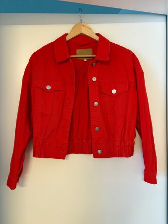 Rote Jeansjacke von Only, Grösse M