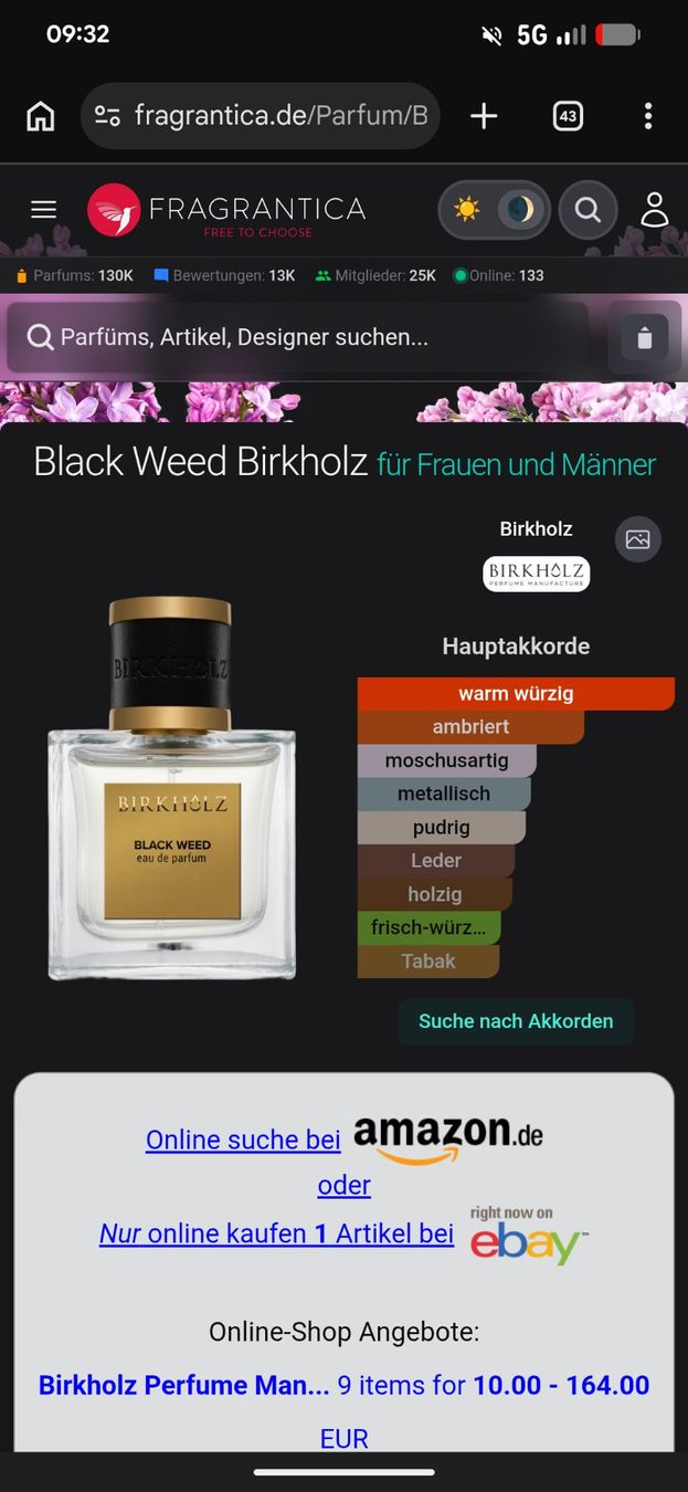Profumi & Eau de Toilette: Birkholz Black Weed Parfüm 50ml – Nuovo (secondo la descrizione) da Zürich venduto da oschance 4