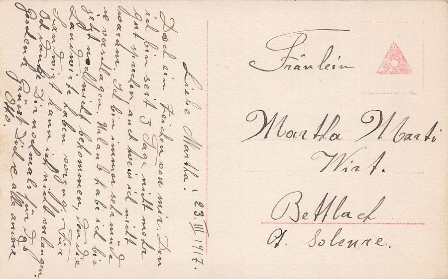 Cartoline postali: Romantik: Le Baiser, datée/datiert 1917 – Usato da Frauenfeld venduto da POML 1
