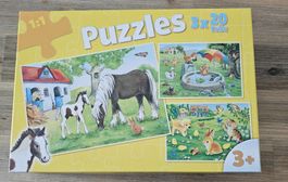 Puzzles 3x20 Teile - Tierwelt, neuwertig, Frühling!