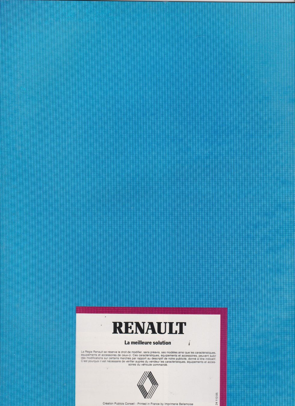 Renault Documenti: Catalogue publicitaire Renault 11 – Usato da Bex venduto da Canouille 1