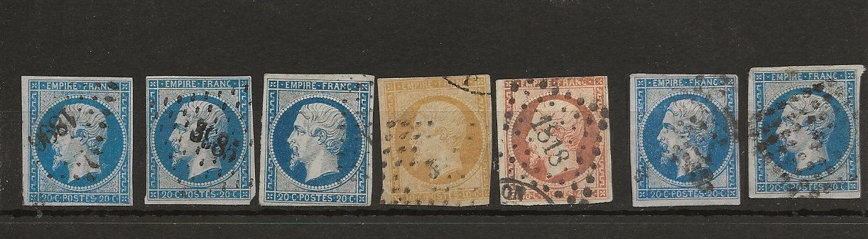 Tutti i francobolli: Napoléon III lot variétés 1853 .... – Usato da Sion venduto da PierreP01