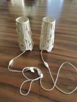 2 Design Tischlampen Creme weiss