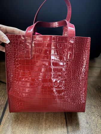 Ted Baker Tasche Rot Kroko-Prägung neuwertig