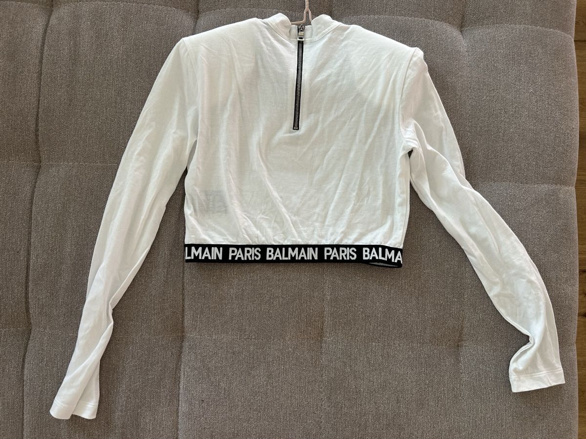 Balmain Pullover & Sweatshirts: Balmain Oberteil Weiss Gr. 10a Crop Logo & Reissverschluss – Neu (gemäss Beschreibung) aus Sursee von ramona0406 1