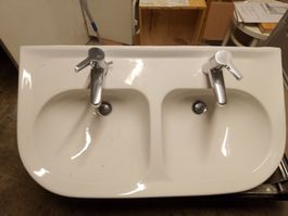 Lavabo double Laufen avec robinetterie état correct