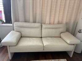Exklusives de Sede Leder-Sofa Ensemble in Weiss – 2 Sofas –