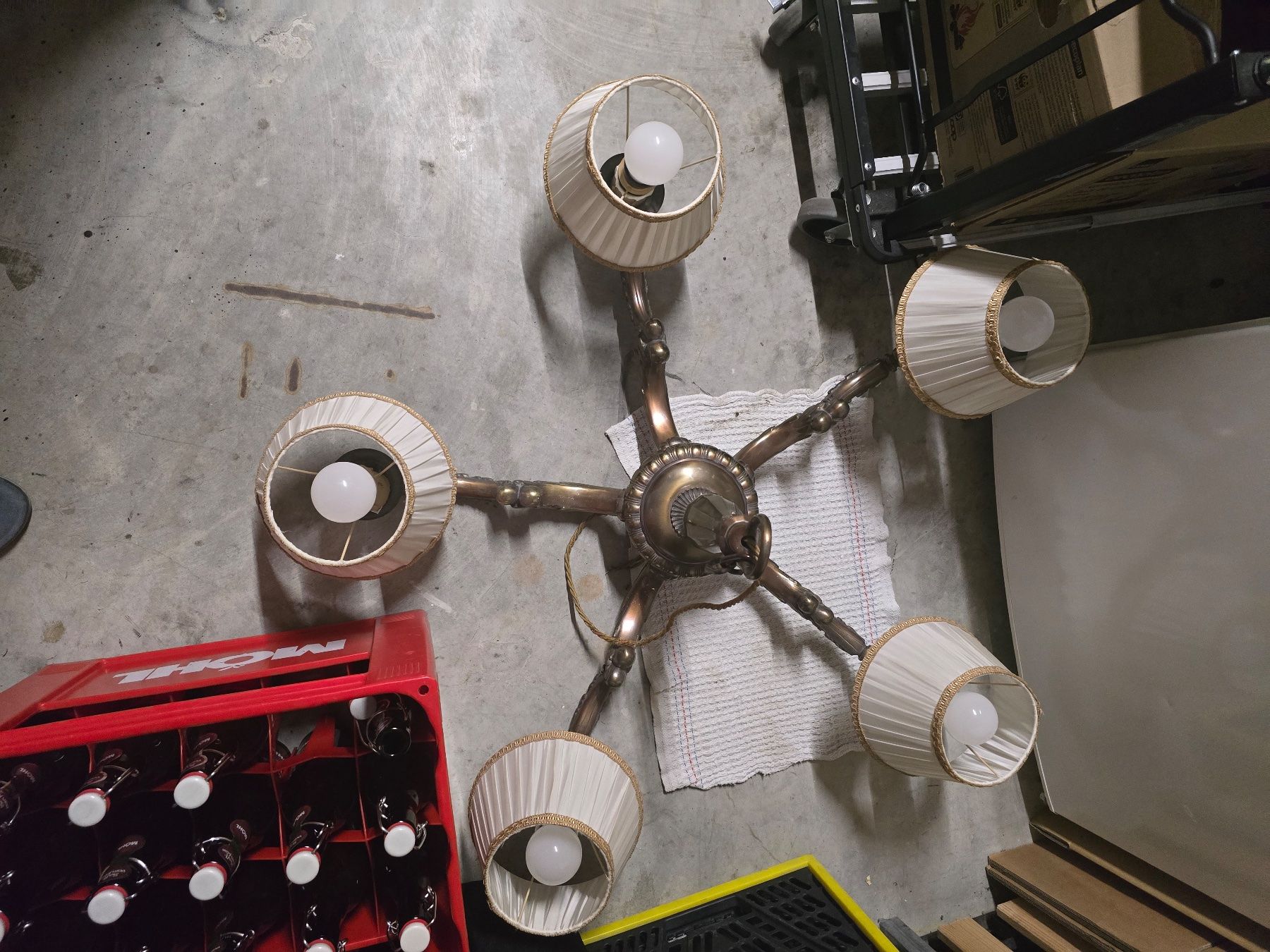 Lampadari & plafoniere: Antike Messing-Hänge -Lampe, 5-flammig *** – Usato da Zürich venduto da Fifa 3