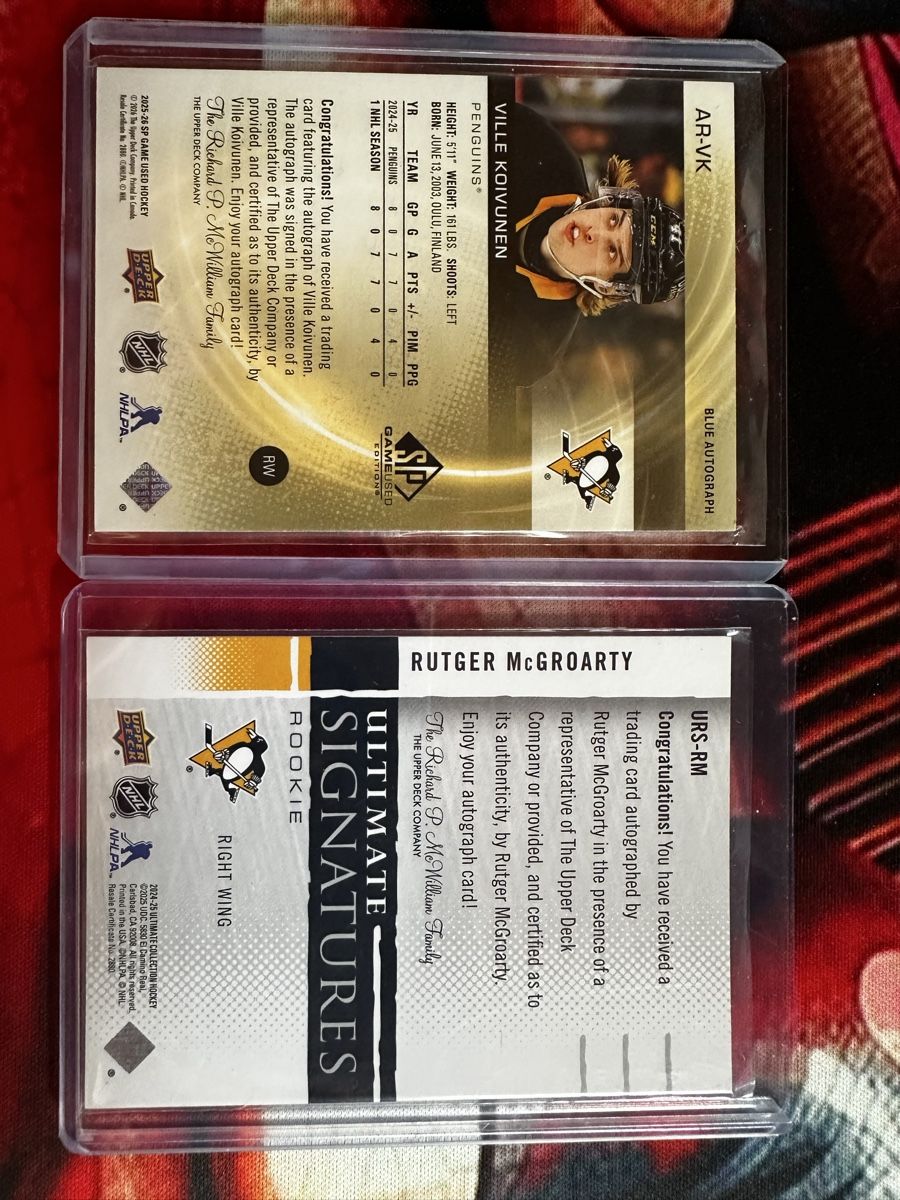 NHL Carte collezionabili: 2 NHL Upper Deck Sammelkarten (unterschrieben) – Nuovo (secondo la descrizione) da Bremgarten b. Bern venduto da sisec17 1