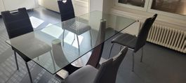 Glass Dining Table with 4 Chairs - Modern Design!