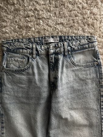 Zara light blue straight jeans