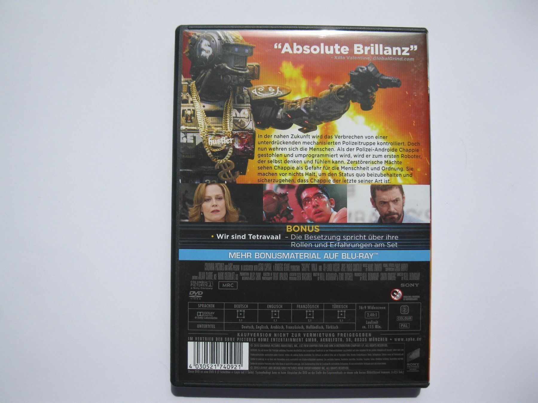 Tutti i DVDs: DVD - Chappie, Hugh Jackman, Sigourney Weaver – Usato da St. Margarethen TG venduto da Schachmatt 1