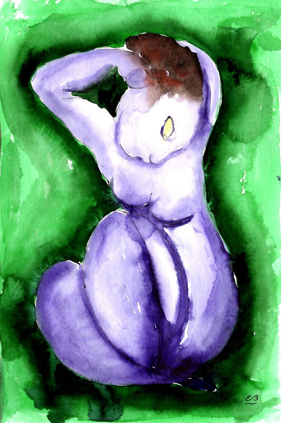 Dipinti: Aquarell: Violetter Akt – Nuovo (secondo la descrizione) da Fribourg venduto da erw_68dx
