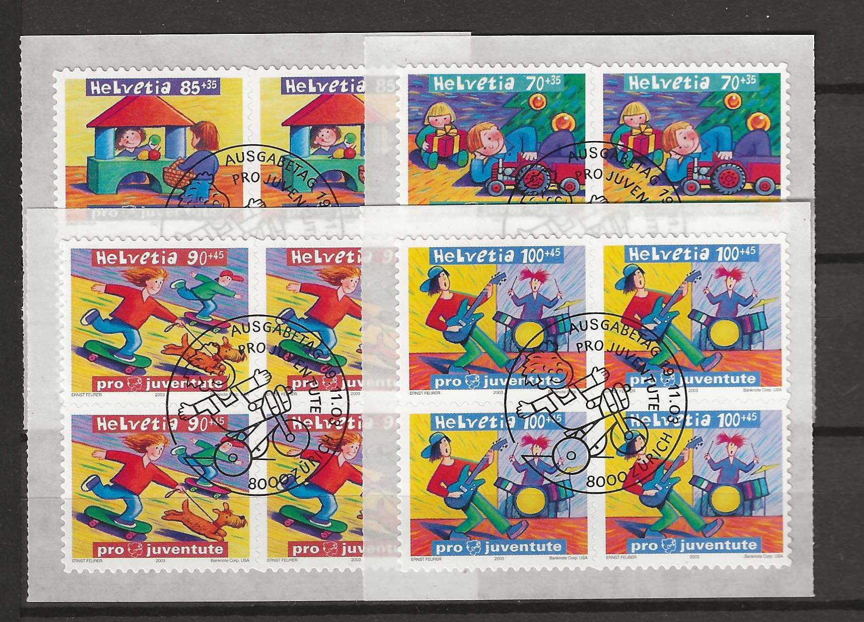 Tutti i francobolli: Pj2003 - Pro Juventute  2003 B4 obl. 1er j. – Usato da Trélex venduto da Phil_Albert