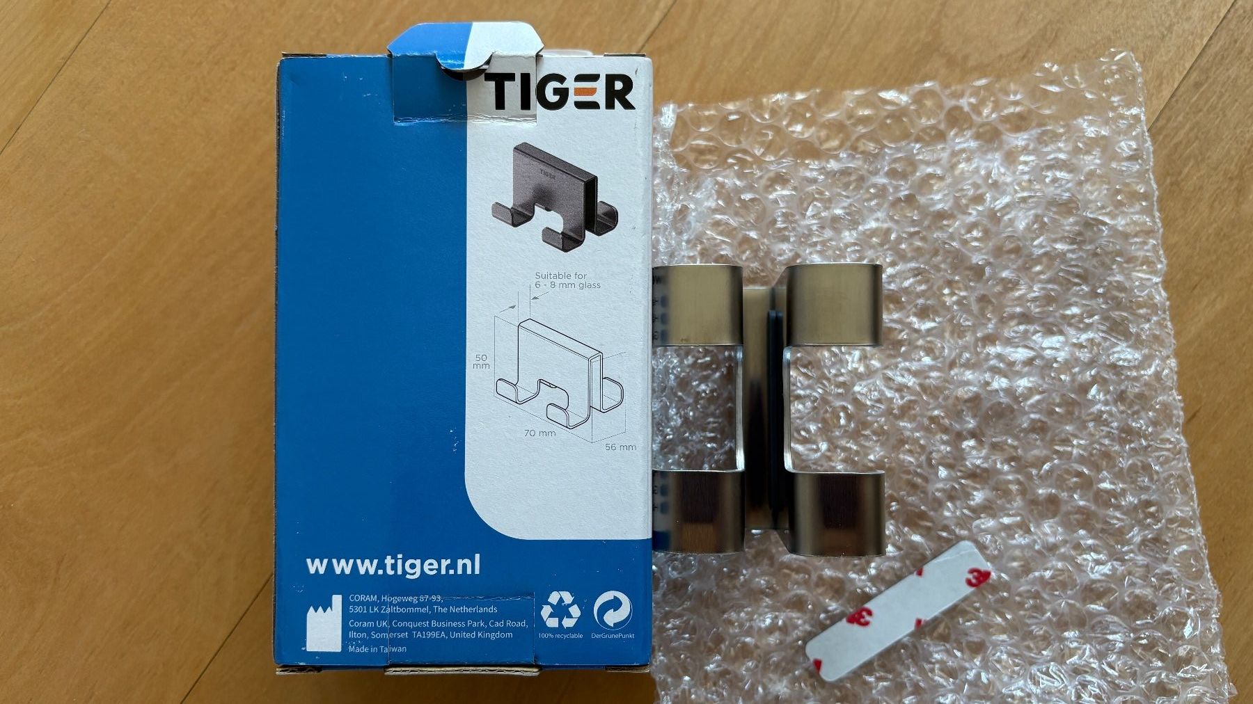 Ferramenta: Tiger Caddy Double Hook for Shower Door 6-8 mm – Nuovo e nell'imballaggio originale da Adliswil venduto da fashionholic 1