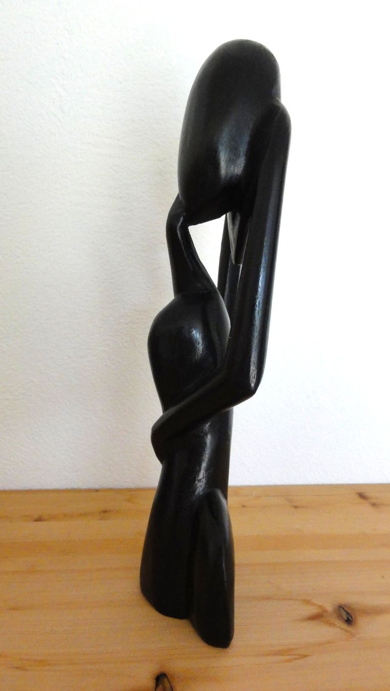 Statuette: Handgeschnitzte Figur aus Hartholz, denkender Mann – Usato da Samedan venduto da chickenrun01 2