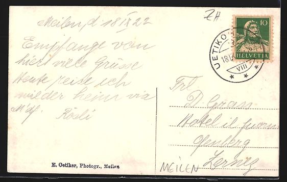 Cartoline postali: AK Meilen, Blick über den Ort – Usato da Berlin venduto da bartko-reher 1