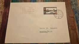 1942 Bundesfeier Zürich Roter Stempel