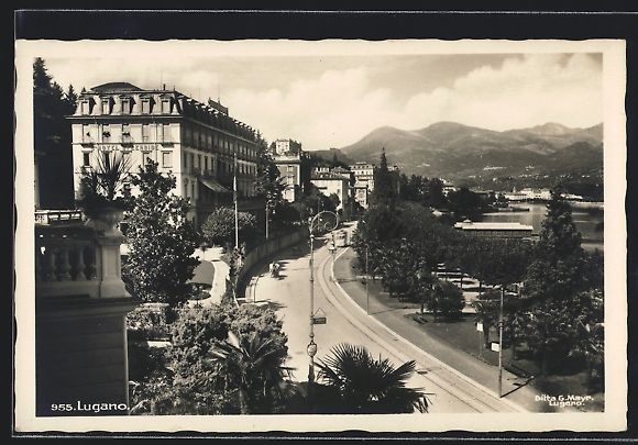 Ansichtskarten: Lugano, Hotel Splendide mit Strassenbahn – Gebraucht aus Berlin von bartko-reher