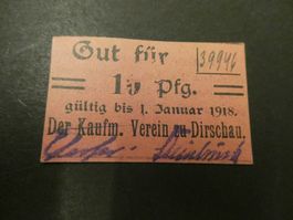 Dt. Reich, Dirschau, Kauf. Verein - Notgeldschein