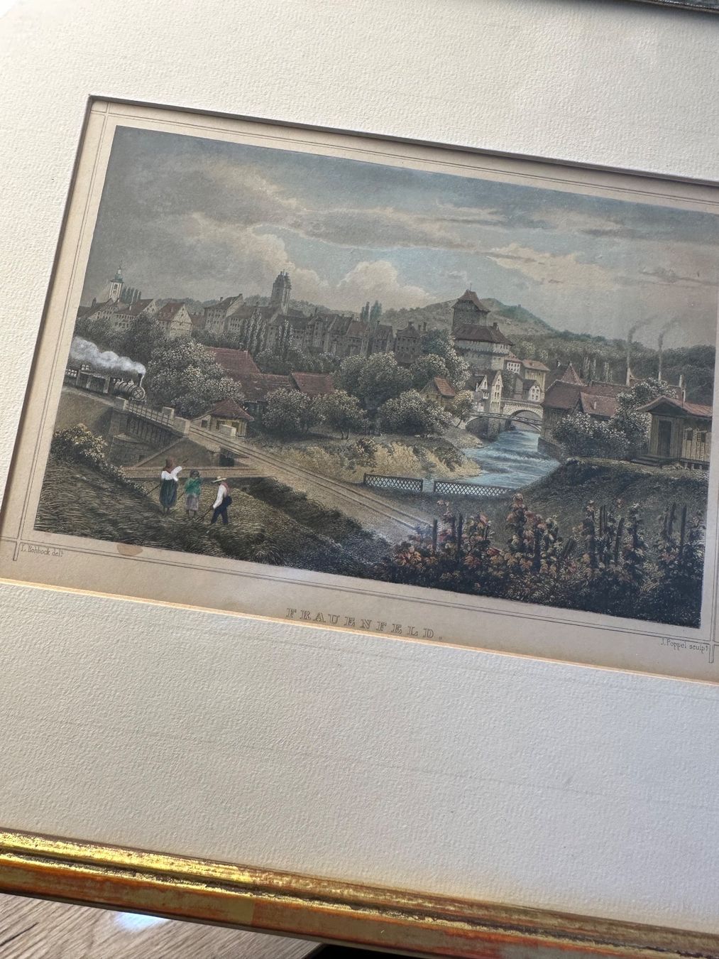 Stiche: Kupferstich Gemälde Original "Frauenfeld" – Gebraucht aus Niederhasli von Tigerproduct 2