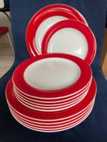 Satz KAHLA Teller rot-weiss (6x 23cm & 6x 27.5 cm)