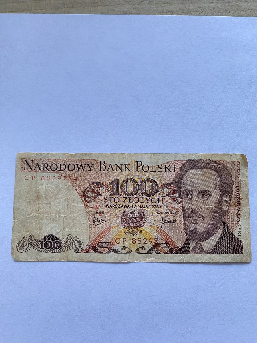 Banknoten: Polen 100 Zloty 1976 – Gebraucht aus Buttwil von Oni-78