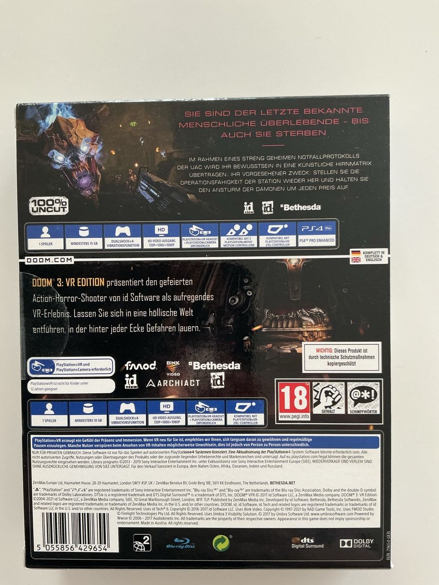Sony Giochi: Doom 3 VR + Doom VFR (PS4) (VR) – Nuovo (secondo la descrizione) da Münchringen venduto da loo_b7bd 2