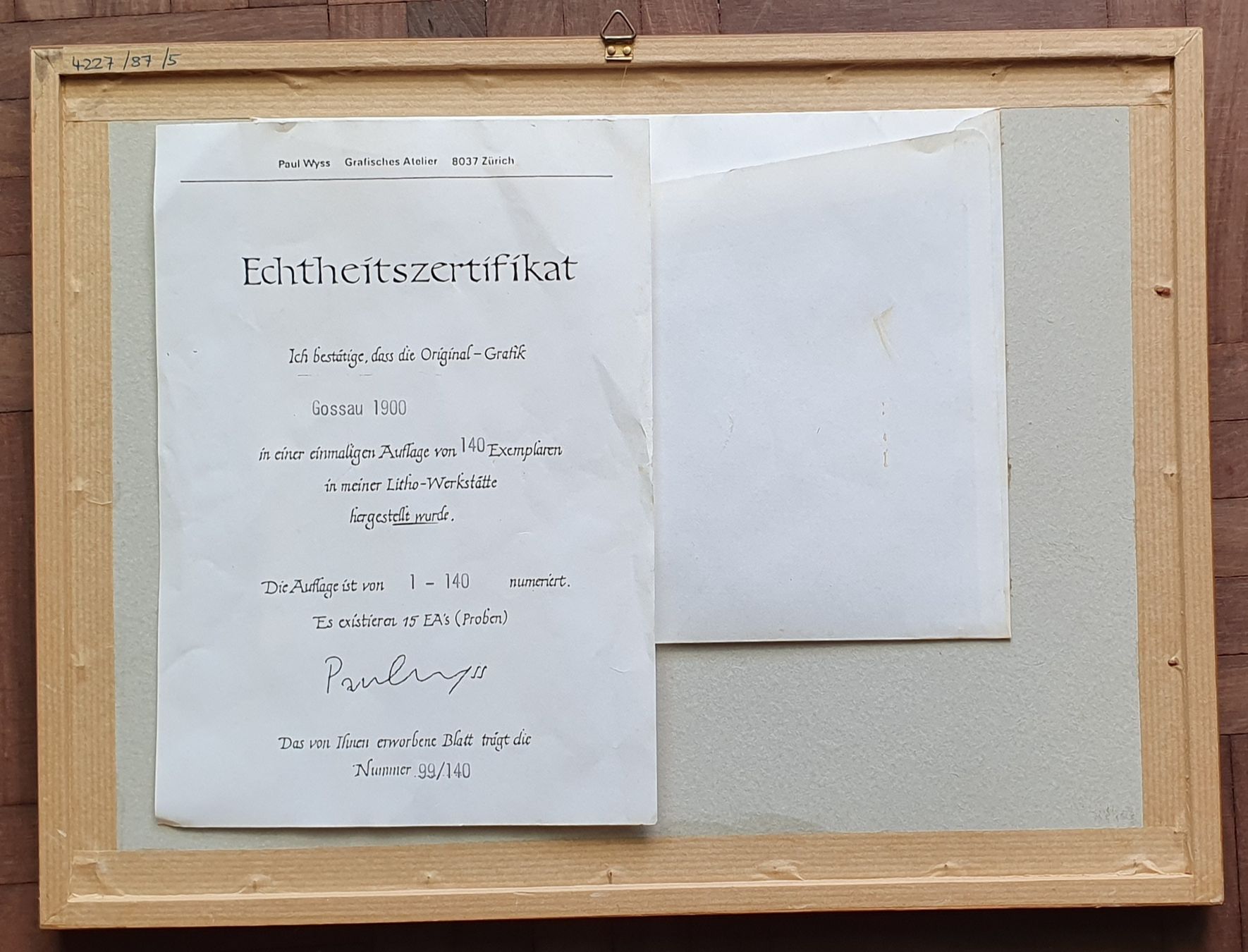 Grafica & Litografie: Bild -  Gossau 1900- Litho von Paul Wyss – Usato da Kreuzlingen venduto da Rschweiz1 5
